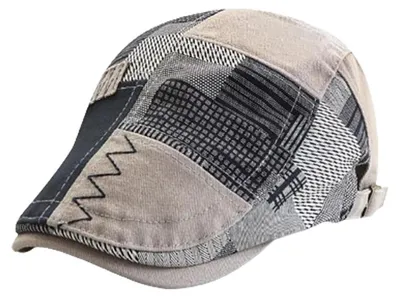 Productafbeelding van Heren pet, patchwork, katoen, grijs, maat M-L