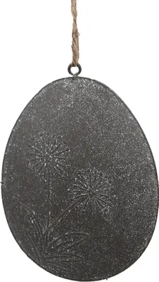 Produktbild von Clayre & Eef Oster-Anhänger Ei 8 cm Grau Metall