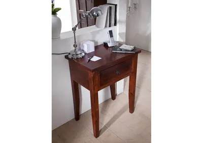 Produktbild von MASSIVMOEBEL24 Beistelltisch Akazie 60x40x75 nougat lackiert OXFORD #907