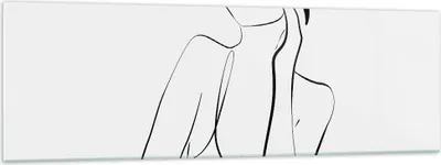 Produktbild von Bilder auf glas - Einteilig - Frau Linien Minimalismus - 160x50cm - Glasbilder - Wandbilder - Bilder - zum Aufhängen bereit - Wanddekoration aus Glas - Glas Bilder - Wandbild auf Glas - GAB160x50-4488