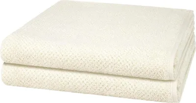 Produktbild von Cawö Pure 2 X Duschtuch im Set Natürliches Material mit feiner Struktur, Saugfähig und hautfreundlich, Trocknergeeignet und pflegeleicht