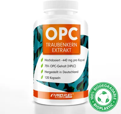 Produktbild von ProFuel OPC Traubenkernextrakt (75 %), 120 Kapseln Dose
