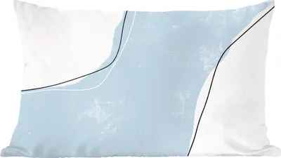 Produktbild von MuchoWow® Zierkissen Sofakissen Wohnzimmer Dekokissen 50x30 cm Blau - Minimalismus - Abstrakt - Wohnzimmerdekoration - Polster mit Photo
