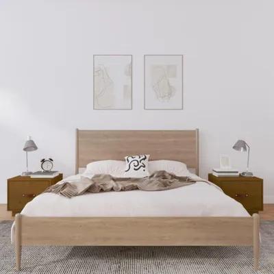 Produktbild von vidaXL Nachttische 2 Stk. Honigbraun 40x34x35 cm Massivholz Kiefer