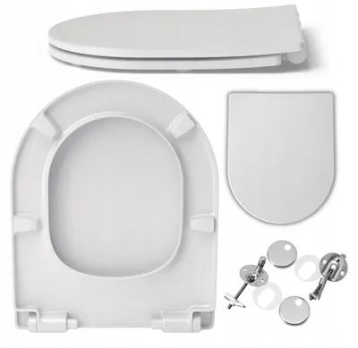 Produktbild von WC Sitz - Toilettensitz - für Cersanit City Oval - Weiß - 43x35,5 Cm - Antibakteriell - Duroplast - Toilettendeckel