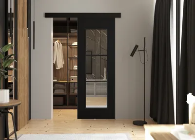 Produktbild von KIER FURNITURE TORI - Schiebetür Komplettset – 66x205x1,6 cm - Schwarz