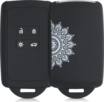 Produktbild von kwmobile Autoschlüssel Hülle kompatibel mit Renault 4-Tasten Smartkey Autoschlüssel (nur Keyless Go) - Silikon Schutzhülle Schlüsselhülle Cover