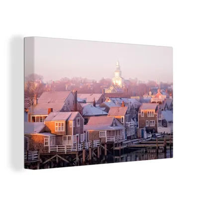 Obrázok produktu pre OneMillionCanvasses® - Maľba na plátne - Obraz na plátne Nástenná maľba na plátne - Západ slnka na Nantuckete - 150x100cm - Fotografia na plátne -
