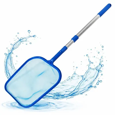 Immagine prodotto di Retino per piscina con asta telescopica da 105 cm – Retino per la pulizia di piscine, vasche idromassaggio, piscine fuori terra e laghetti