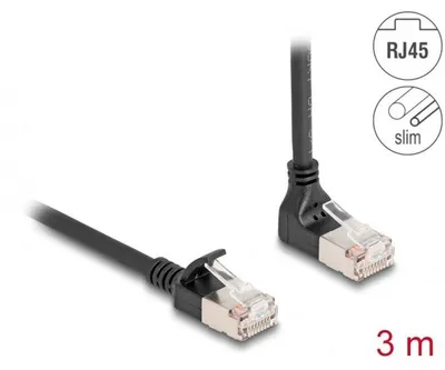 Image de DELOCK Câble réseau RJ45 Cat.6A S/FTP Slim 90° 3m noir