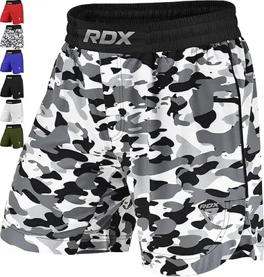 Produktbild von RDX MMA Shorts Sporthose Herren kurz – Trainingshose für Kampfsport, Boxen, Kickboxen, Muay Thai, Grappling, Freefight, Fitness & Jogging