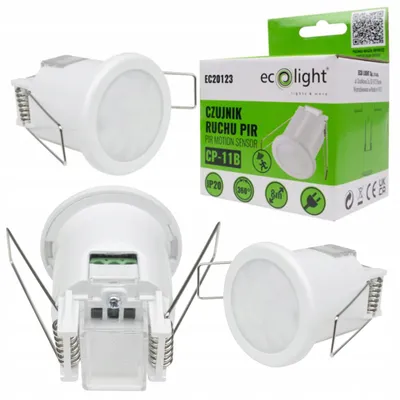 Immagine prodotto di Sensore PIR crepuscolare e di movimento a 360 gradi da incasso bianco Ecolight EC20123