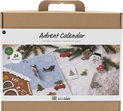 Obrázok produktu pre Súprava adventného kalendára s BioBeads, vyrobte si 24 obrázkov zo zažehľovacích korálok