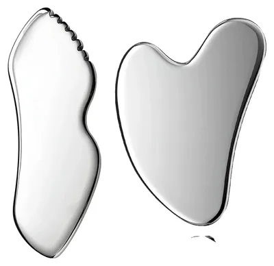 Produktbild von Gua Sha Werkzeug, Edelstahl, Lymphdrainage Massage, 2PCS Set