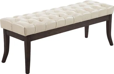 Produktbild von CLP Sitzbank Ramses Kunstleder antik-dunkel mit hochwertiger Polsterung | Farbe creme Größe 120 cm