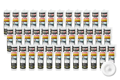 Produktbild von Isolbau Sanitär Silikon 36 x 300 ml Weiß - Hochelastischer Silikon-Dichtstoff für Abdichtungen & Fugen – Schimmelresistent, wasserdicht -  Kartusche