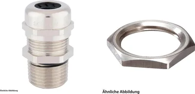 Produktbild von LAPP Verschraubung mit Gegenmutter 3/8 Zollx1,411 Messing (CuZn) vernickelt Gewindelänge 15,0mm - 1 Stück