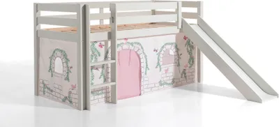 Image de Lit de jeu Pino incl. toboggan avec set textile rideau "Birdy