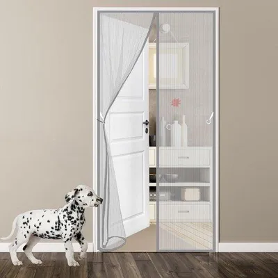 Zdjęcie produktu dla Automatyczny odstraszacz owadów – magnetyczny – 85 x 270 cm – szara moskitiera
