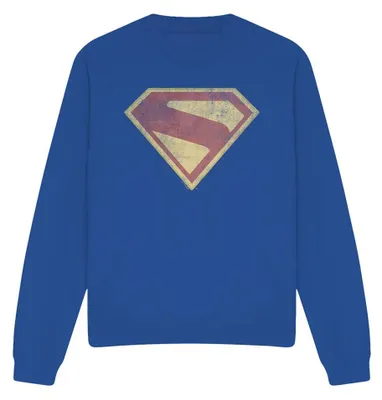Productafbeelding van Superman - Zweetshirt voor heren/dames, uni, met gebruikte look, model TV41039 (XXL) (Koningsblauw)