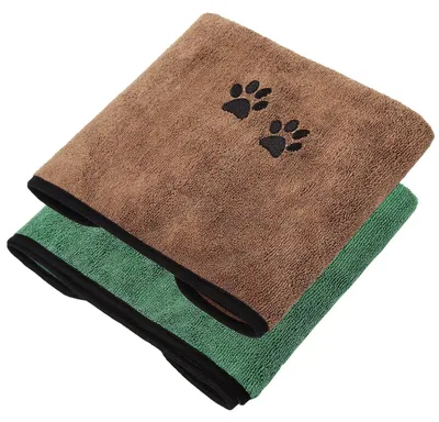 Obrázek produktu pro Ručník pro psy – rychleschnoucí – 2 kusy – z mikrovlákna, superabsorpční – 90 x 50 cm – ručníky pro domácí zvířata – vhodné pro malé a střední zvířata – ručník pro domácí mazlíčky