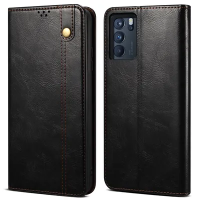 Obrázek produktu pro Pouzdro pro OPPO Reno6 4G, kožené flip pouzdro peněženka s funkcí stojánku černé