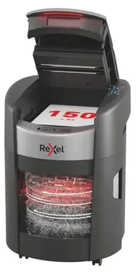 Produktbild von Rexel ShredMax AutoFeed+ 150X, Kreuzschreddern, 22,5 cm, 4 x 10 mm, 15 l, 150 Blätter, 55 dB