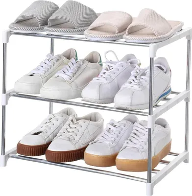 Zdjęcie produktu dla Jucaifu Stojak na buty z 3 półkami Biały 44x26x39,4 cm