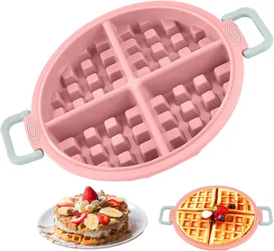 Produktbild von Silikonform Waffeln Airfryer, Waffeleinsatz für Heißluftfritteuse, Waffeleinsatz Airfryer, Silikonform Heißluftfritteuse, Silikon Waffelform, Airfryer Zubehör, Wiederverwendbar