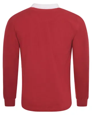 Produktbild von Front Row Langarm Klassik Rugby Polo Shirt PC2106 (M) (Rot/Weiß)