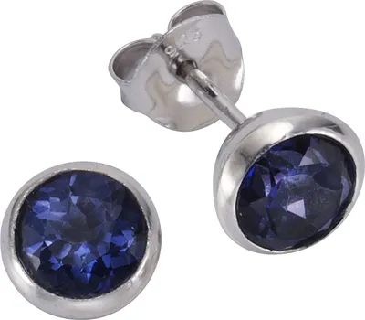 Zdjęcie produktu dla Zeeme Gemstones Kolczyki 925/- srebro próby 925 0,75 cm biały niebieski topaz, niebieski 358220410