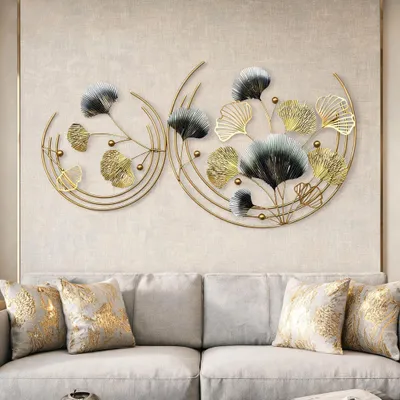 Metall Wandkunst 110x60 cm 3D Blumenskulptur modern rahmenlos