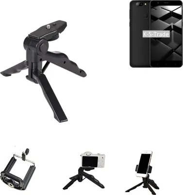 Produktbild von K-S-Trade Stativ Tisch-Ständer Dreibein Handy-Stativ Ständer kompatibel mit Elephone P8 Mini Mini-Stativ Smartphone Tripod Handy-Stativ aus Plastik