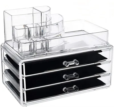 Produktbild von UNIQ Makeup Organizer mit 3 Schubladen und 8 Fächern Kosmetik Aufbewahrung