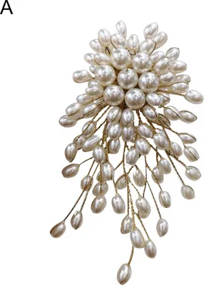 Produktbild von Exquisite romantische Brosche, Geschenk, übertrieben, elegante Kunstperlen, Blumen-Reversnadel, Kostümzubehör-A