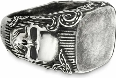 Produktbild von cai Ring 925/- Sterling Silber matt-oxidiert Totenkopf