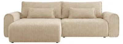 Produktbild von MIRJAN24 Ecksofa Surles L Cord, mit Schlaffunktion und Bettkasten, L-Form Sofa (Farbe: Ambience 03)