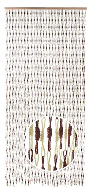 Produktbild von Kobolo Türvorhang Papiervorhang Knots - Braun - Balkon, Terrasse 100x220 cm rechteckig - Wohnzimmer Insektenschutz Fadenvorhang Vorhang Door Curtain