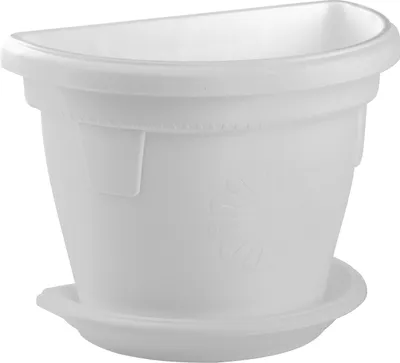 Produktbild von Wand Pflanzkübel mit Untersetzer 2,4L Weiss