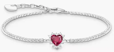 Produktbild von Armband, Silber 925, Zirkonia, Herz Rot