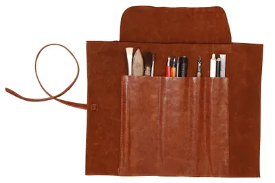 Immagine prodotto di Astuccio roll-up Clairefontaine 32,7x25 in pelle marrone