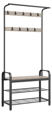 Immagine prodotto di Appendiabiti con 9 ganci – Organizzatore per armadi – Pannello di particelle di legno e acciaio – 32 x 70 x 175 cm