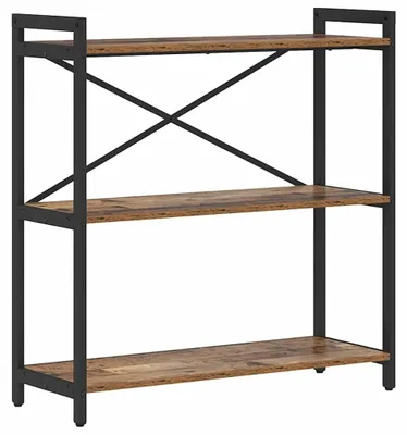 Productafbeelding van Vrijstaand Boekenrek met Stalen Frame en Houten Planken