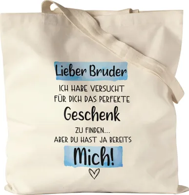 Produktbild von Bruder Geschenk Jutebeutel Stoffbeutel Canvas  Mit Spruch Geschwister Brüderchen Humor Sarkasmus Geschenkidee