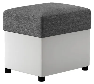 Image de Tabouret avec espace de rangement EVREN 2 - gris foncé / blanc