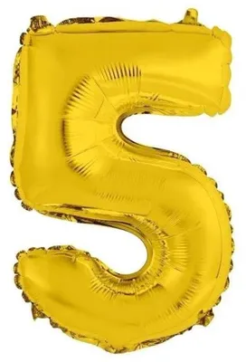 Zdjęcie produktu dla Balon foliowy 5 złoty 35cm - Godan