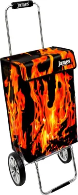 Produktbild von James Einkaufstrolley - FIRE - stabiler Einkaufswagen mit individuellem Design - einfarbig: orange in Ausführung: Chrome19