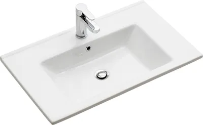 Produktbild von Waschbecken >Carrie I< in Weiß aus Keramik - 75x2x45cm (BxHxT)