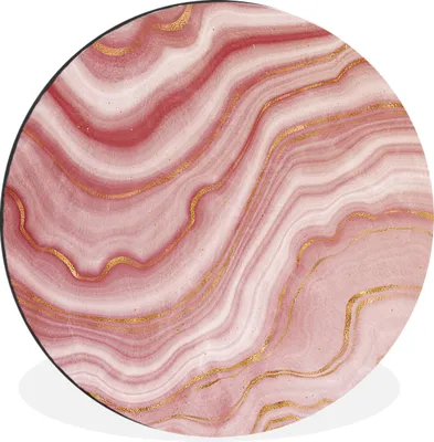 Produktbild von MuchoWow® Aluminium Wandkreis Achat - Rosa - Edelsteine - Kristall Ø 90 cm Wanddeko Modern Wohnzimmer - Mauerkreis - Wandbilder - Runde Bild - Bild aus Aluminium - Schlafzimmer - Wohnzimmerdekoration - Wand Dekoration