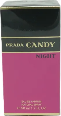 Produktbild von Prada Candy Night, Frauen, 50 ml, Nicht nachfüllbare Flasche, Spray, ALCOHOL DENAT, AQUA (WATER), PARFUM (FRAGRANCE), LINALOOL,ETHYLHEXYL METHOXYCINNAMATE, LIMONENE,...